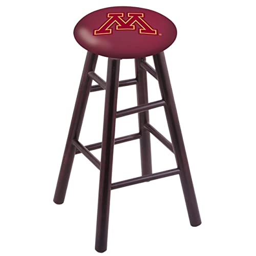 Holland Bar Stool Co. Maple Bar Stool in Dark Cherry Finish with Minnesota Seat by The