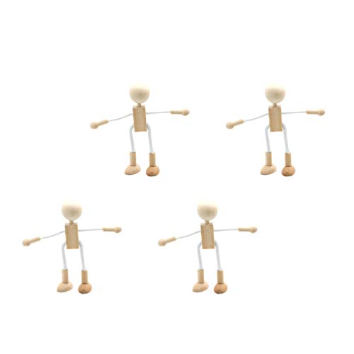Holz Puppen DIY Malerei Flexible Holz Figur Bemalen Basteln Spielfiguren Handwerk Tischdeko Pädagogisches Spielzeug für Kinder Klienkinder 4 Stück – Bild 7
