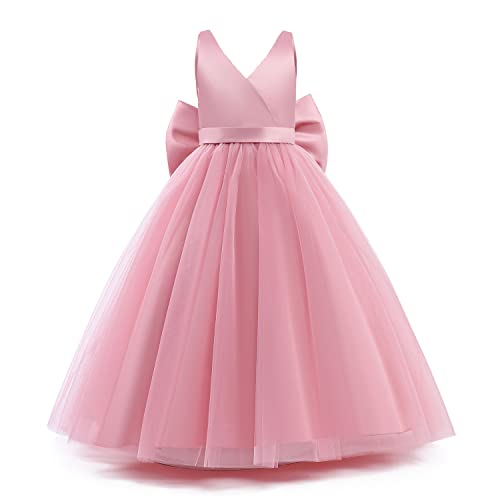 NNJXD Girl Pageant Party Dress Long Tulle Princess Flower Girls Wedding Gown2