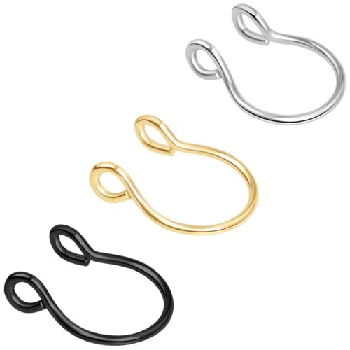 2-5 Pcs 18G 20G Nose Rings Hoops Nose Piercings Nose Piercing Jewelry Fake Nose Ring Fake Septum Double Hoop Nose Ring Hoop Lip Nose Rings for Women Clip On Helix Cartilage Hoop Earrings