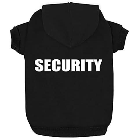 Izefia Security Dog Hoodies Dog Clothes Apparel Winter Sweatshirt Warm Sweater Cotton Jacket Coat Hoodie for Samll Dog Medium Large Dog Cat (Black, M) Cover
