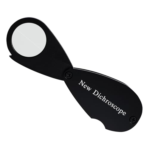 Premium Dichroscope for Gemstone Pleochroism Analysis - High-Grade Aluminum Body, 2cm Lens, Lightweight, Durable, Ergonomic Design, Black