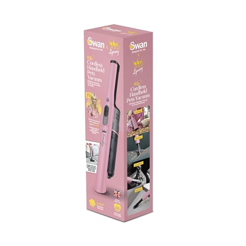 SWAN SC15829QOC TV’s Queen of Clean Handheld Cordless Vacuum Cleaner, Lightweight, 2 Speed Settings, Includes 2 in 1 Nozzle, Sofa Brush, and Motorised Pet Tool, 14.8V, Pink - Image 7