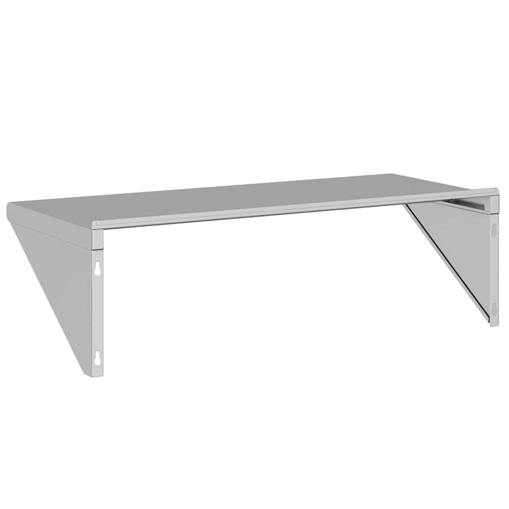 vidaXL Estante de Pared Acero Inoxidable Plateado 100x45x31 cm, Estante Flotante, Estante Flotante de Pared, Estante de Cuarto de Servicio