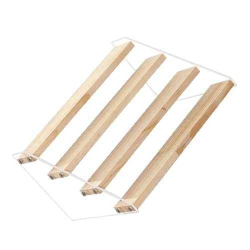 ERINGOGO 4 Tier Wooden Display Rack Multipurpose Storage Shelf Stepped Display Stand for Living Room Decor