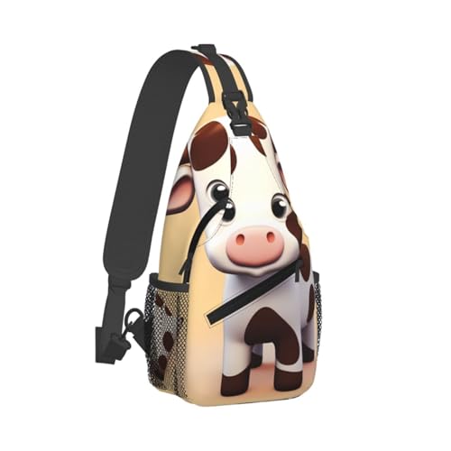Cute Cow Cross Chest Bag para Hombre y Mujer miniatura 2