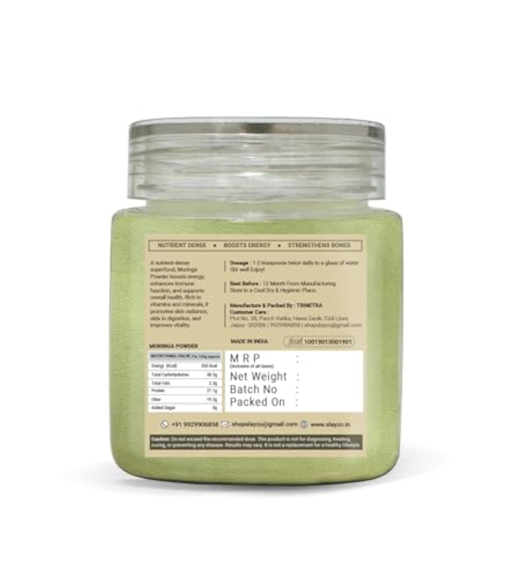 Slayzo Moringa Powder, 100g Pack
