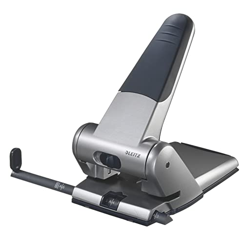 Leitz Registraturlocher bis A3, 6,5 mm, mit Anschlagschiene, silber