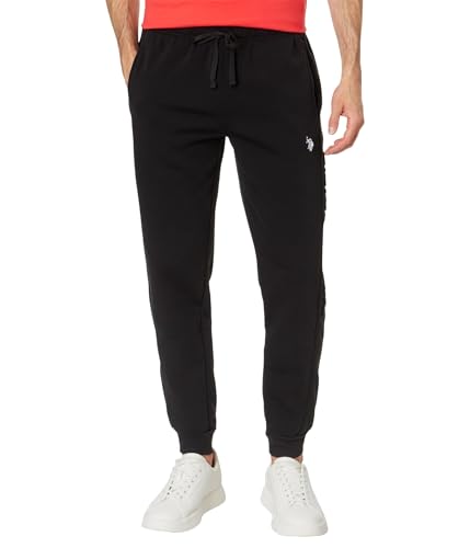 U.S. POLO ASSN. Mens USPA Embossed Wordmark Jogger Black