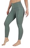 90 Degree By Reflex Tummy Control Leggings High Waisted Squat Proof Ankle Workout Running Yoga Pant - Bay Leaf - Small
