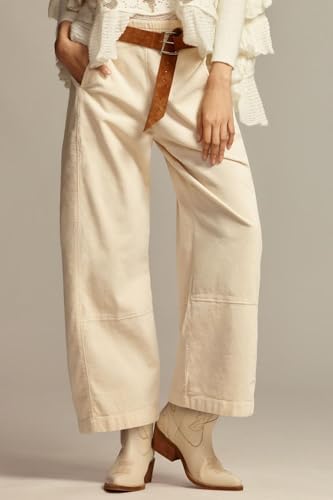 Women's Corduroy Pull-On Barrel Pants Wide Leg Elastic Waist Cord Pants High Rise Casual Trouser with Pockets3