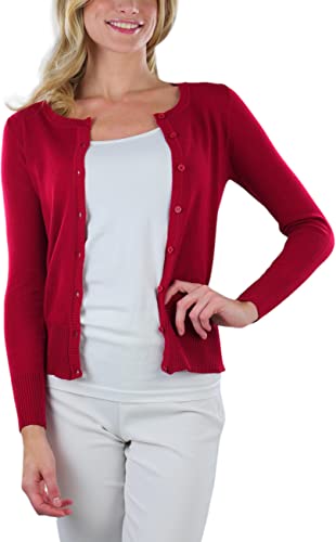 Image of ToBeInStyle Women's Long Sleeve Button Down V-Neck Cardigan