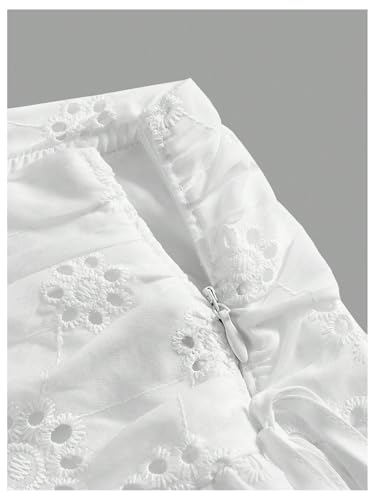 SOLY HUX Women's Summer Boho Skirt Eyelet Embroidery Bow Tie High Waisted A Line Flowy Vacation Long Skirts4