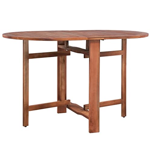 Vidaxl Solid Acacia Wood Patio Table Weather Resistant Patio Dining Dinner Room Kitchen Outdoor Furniture Furniture 47.2"X27.6"X29.1" #TOP2