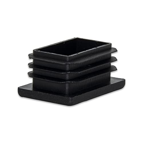 Image of Flyshop Chair Glide Inserts Black 20 x 30 mm 8 Pack | Plastic Plugs, Rectangle Pipe Tubing End Caps, 13 /16 inch x 1-3 /16 inch