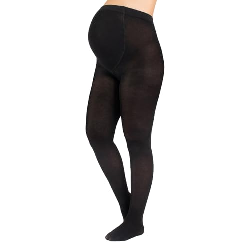 Medias Premaman, Pantys Premamá Tupidos, Leotardos Lana Cashmere, Pantis Premamá 150 DEN | Made in Italy | (Negro, L)