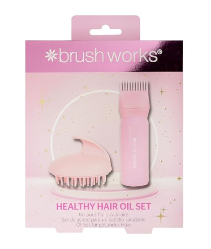 Brushworks Healthy Hair Oil Set, Pink