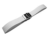 Bandanstoß: 20mm Faltschließe - Uhrenarmband - Silikon - Kautschuk - Stripes - weiß 20mm