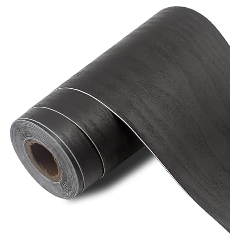 seonta Dark Walnut Wallpaper Border Mirror Frame Removable Waterproof Wood Grain Repair Tape 4 inch X 32.8ft Self Adhesive Grain Repair Patch for Tables, Chairs, Doors, Windows, Floors Cover