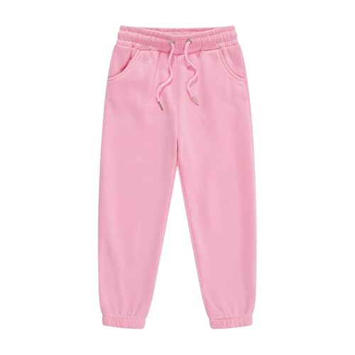 Kids Solid 𝐃rawstring Sweatpant Cotton Baggy Active Jogger Pants Toddler Elastic High Waist Casual Pant with Pokets