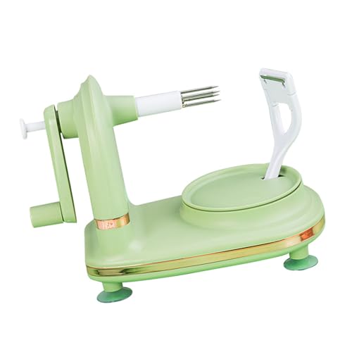 Pelamele, Pelapatate Manuale in Acciaio Inossidabile Pelapatate Rotante Gadget da Cucina con 2 Testine di Ricambio per Agrumi Pera (verde chiaro)
