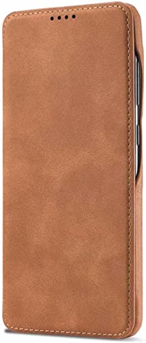 Funda iPhone 14 Plus cuero tipo libro para viajes urbanos GUMMMY marrón