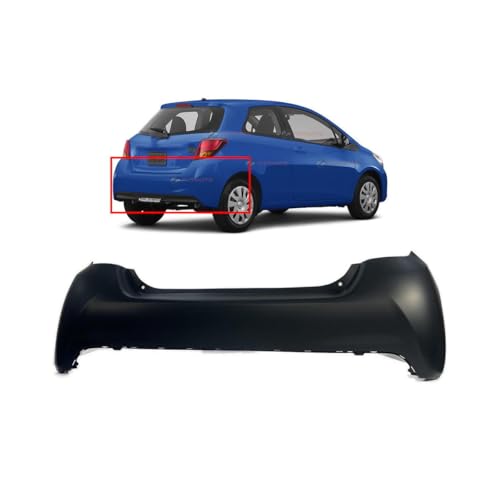 Image of FitParts Compatible with Toyota Yaris 2015-2017 Rear Bumper Cover | Primed, Ready to Paint, OEM 521590U917, TO1100314