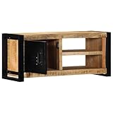 Con 1 anta e 2 ripiani Generico Mobile Porta TV 80x30x35 cm in Legno Massello di Mango Grezzo,Mobili,Mobili TV,Marrone,15.15 kg,4013591