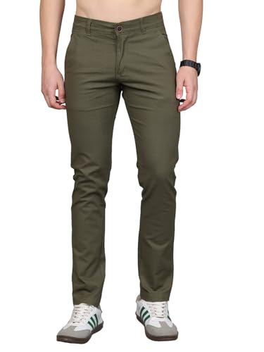 Image of Majestic Man Premium Cotton Slub Slim Fit Comfortable Solid Stylish Trousers