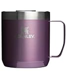 STANLEY Everyday Camp Mug 12oz | Drink Through Lid | Cup for Coffee, Tea and Drinks | Insulated Stainless Steel Coffee Mug | BPA-Free | Wisteria Shine