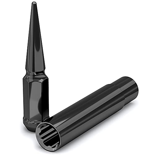 Image of White Knight 3806XLBK-25AM Black M12x1.25 Solid Piece Spline Spike Lug Nut Set with Extra Spline Spike, 25 Pack