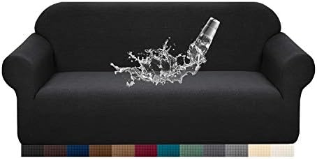 Granbest Premium Water Repellent Sofa Cover High Stretch Couch Slipcover Super Soft Fabric Couch Cover (Black, X-Large)