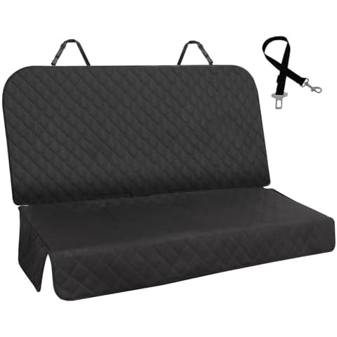 Meolsaek Dog Car Seat Cover for Back Seat, Waterproof Dog Seat Cover with Non-Slip Backing, Side Flap Full Protection for Car Seat, Universal Size, Fits Cars, Trucks, SUV (Black) Cover