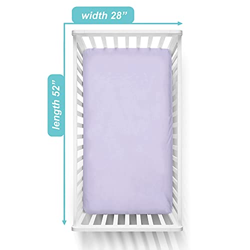 Image of TL Care Supreme Fitted Crib Sheet 28 inch x 52 inch, Enhanced Thickness for Soft, Breathable Neutral 100% Cotton Jersey Comfort, Lavender, for Boys and Girls (Pack of 2)