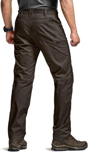 Image of CQR Men's Flex Stretch Tactical Pants, Water Resistant Ripstop Cargo Pants, Lightweight EDC Outdoor Work Hiking Pants