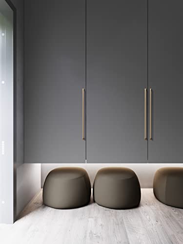 Goo-Ki Brushed Brass Zinc Alloy Cabinet Pull ,Modern Minimalist Style Cabinet Handle For Drawer ,Dresser, Cupboard Wardrobe Cabinet , 12.6'' Hole Center,6 Pack #TOP5