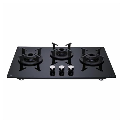Elica 60cm 3 Burner Gas Hob | RG FLEXI 360 Lotus IND HD Brass | Built-in & Freestanding | Cast Iron Pan Support | Black Glass Finish | 10-Year Burner Warranty, 5-Year Glass & Valve Warranty