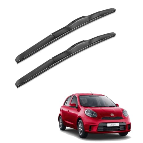 Image of Oshotto Frameless (O.E.M Type) Wiper Blades Compatible with Nissan Micra (21 inch / 14 inch)