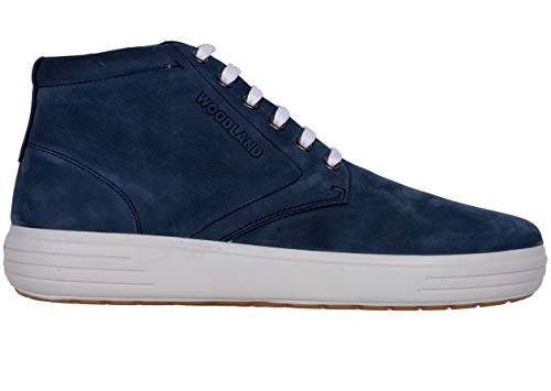 Image of Woodland Men's Blue 1 Leather Boots-6 UK /India (40)(GB 2519117 Blue 1 6)