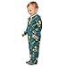 Emelivor Snakes Leaves Blue Baby Newborn One-Piece Pajamas Footie Long Sleeve Romper Pjs for Boy Girl Kids