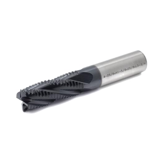 Image of Roughing End Mill JESTUOUS HSS Square Nose 4 Flute Fine Tooth Bit 5 /8 inch Shank Dia. 1-5 /8 inch Flute Length for Milling Metal Steels,1 Piece