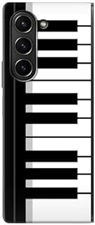 R3078 Black and White Piano Keyboard Case Cover for Samsung Galaxy Z Fold 5