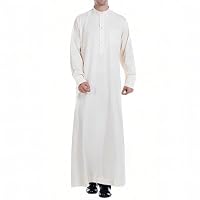 Musuly Herren Kaftan – Traditionelle Thobe Abaya Djellaba (Beige, XL)