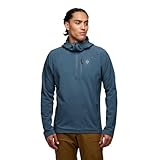 BLACK DIAMOND Coefficient Storm - Chaqueta con capucha y cremallera completa para hombre, Azul Creek, X-Large