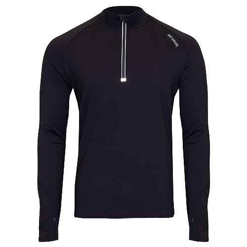 Hot Chillys Men's Micro-Elite Chamois UPF 30 4-Way Stretch Moisture-Wicking Midweight Thermal Long Sleeve Crewneck Base Layer