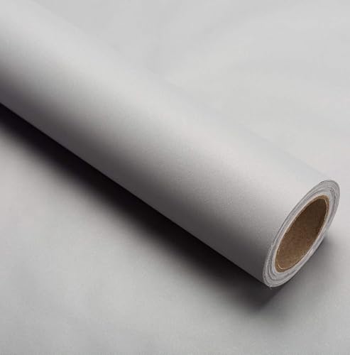 Image of ONETON Grey Matte Self Adhesive Wallpaper Peel and Stick Wallpaper for Living Room Bedroom Table (Light Grey MATT WP, 24x150 inch)