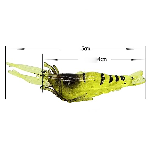 10 iscas macias de camarão isca de pesca 4 cm pequena isca de camarão artificial para robalo truta b