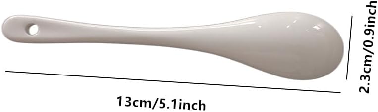White Ceramic Coffee Spoon, 5 Inch Small Tea Spoons for Ice-cream Teaspoon Appetizers Desserts, Dinner Soup Spoons Kitchen (10 Pack)