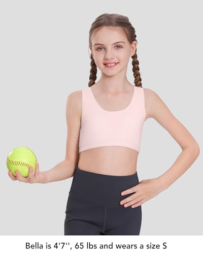 SALIA GIRL First Training Bras Small Vest Design Wireless Bra Racerback Sports Bra 8-12 Years (4 Pack)2