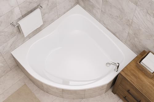 Carver Tubs - SKC5555 - Soaking Acrylic Corner Bathtub - 55'L x 55'W x 18.5'H - Two Person White Triangle Heart Tub